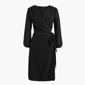 NWT J. Crew Black Velvet Wrap Dress